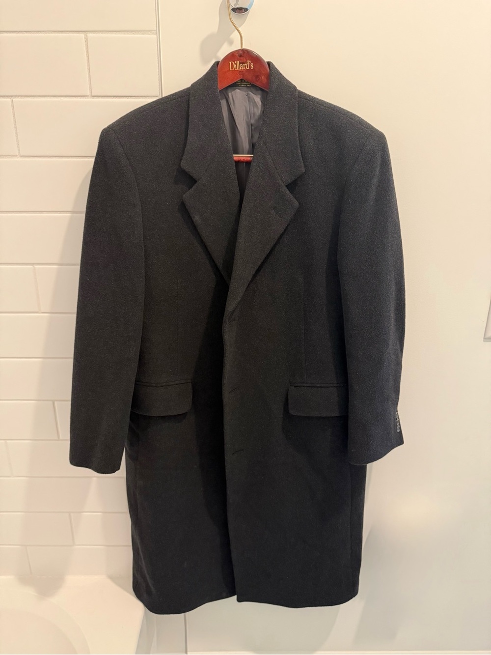 Men's, cashmere blend Pea Coat, black, Classic Tailored Design
